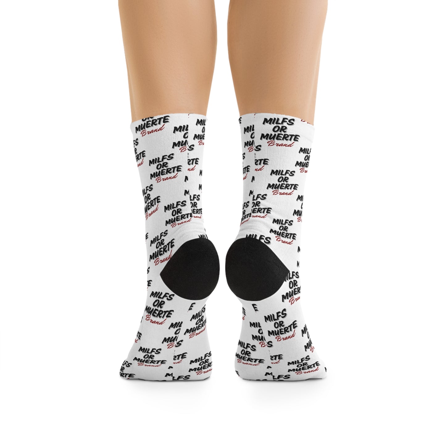 Milfs Or Muerte Red Print Socks
