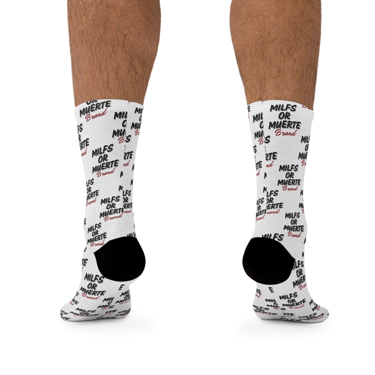 Milfs Or Muerte Red Print Socks