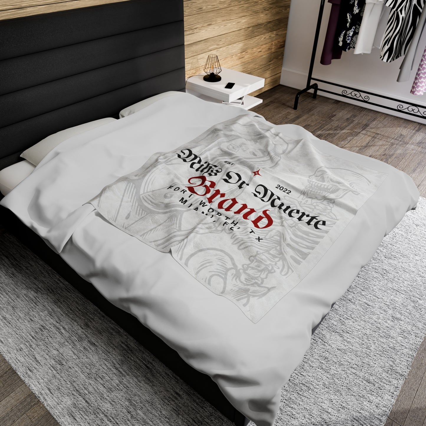 Velveteen Plush Blanket Milfs Or Muerte Logo