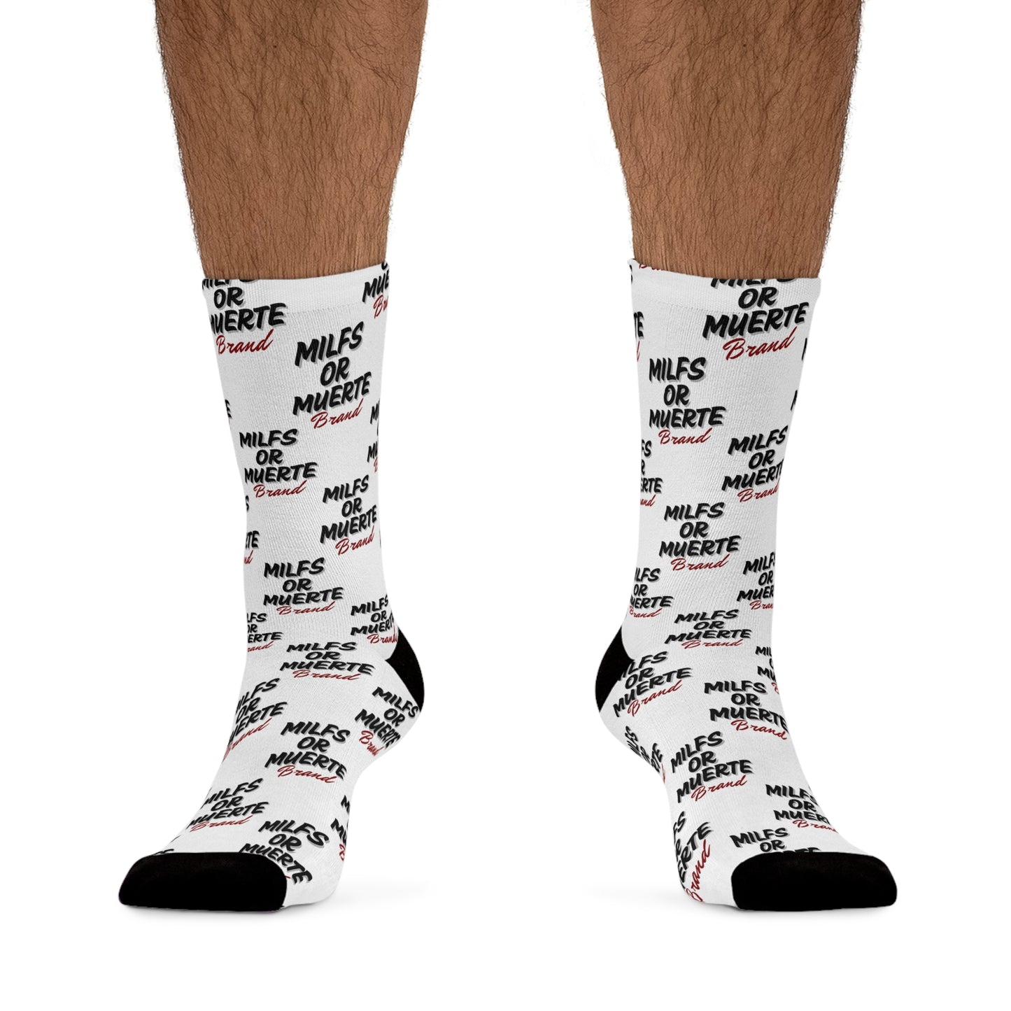 Milfs Or Muerte Red Print Socks
