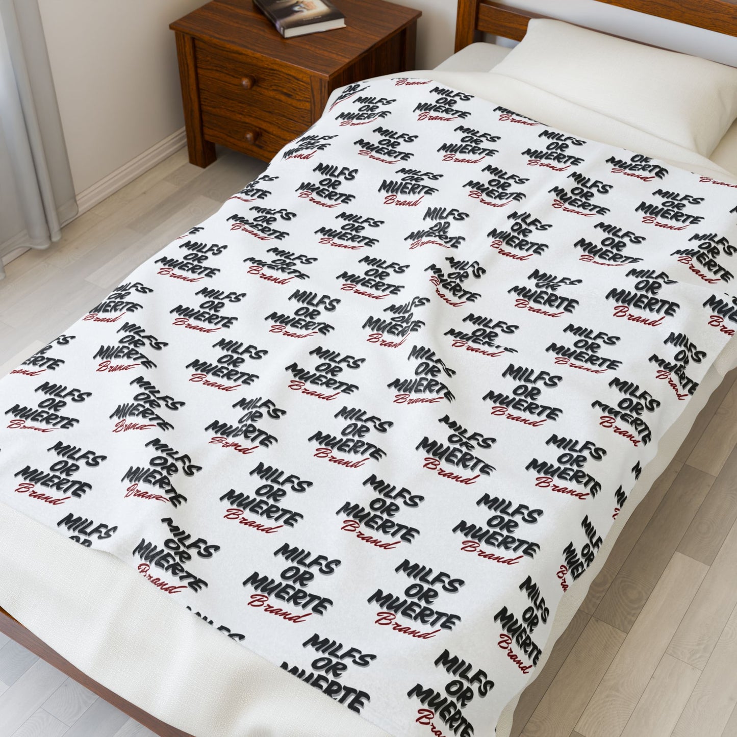 Milfs Or Muerte Red Print Plush Blanket