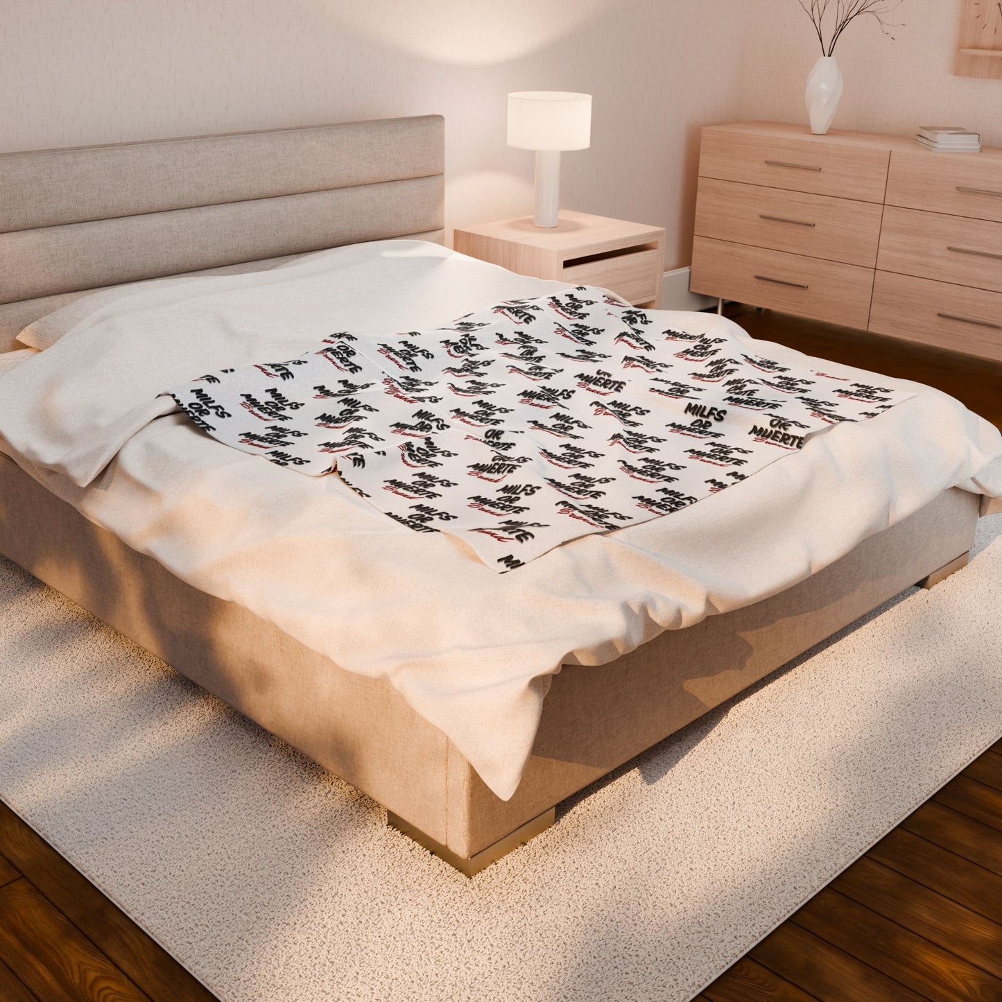 Milfs Or Muerte Red Print Plush Blanket
