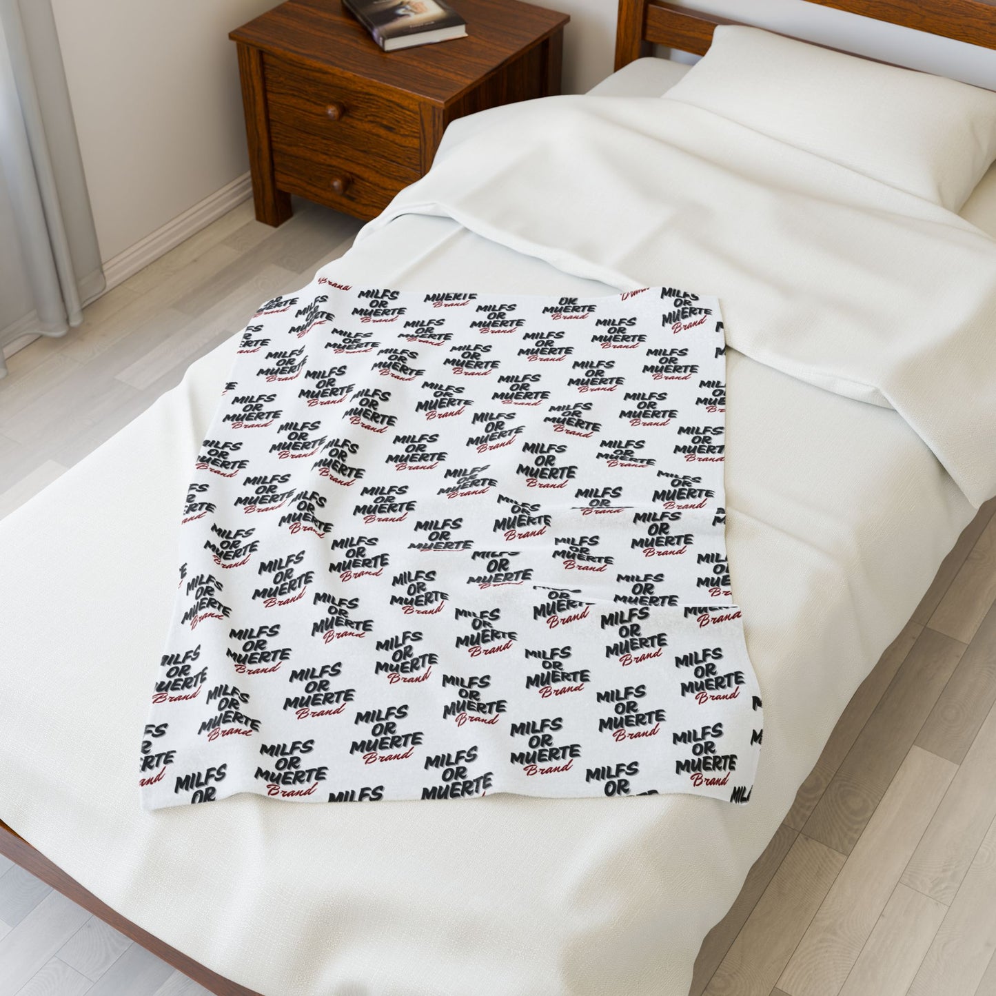 Milfs Or Muerte Red Print Plush Blanket