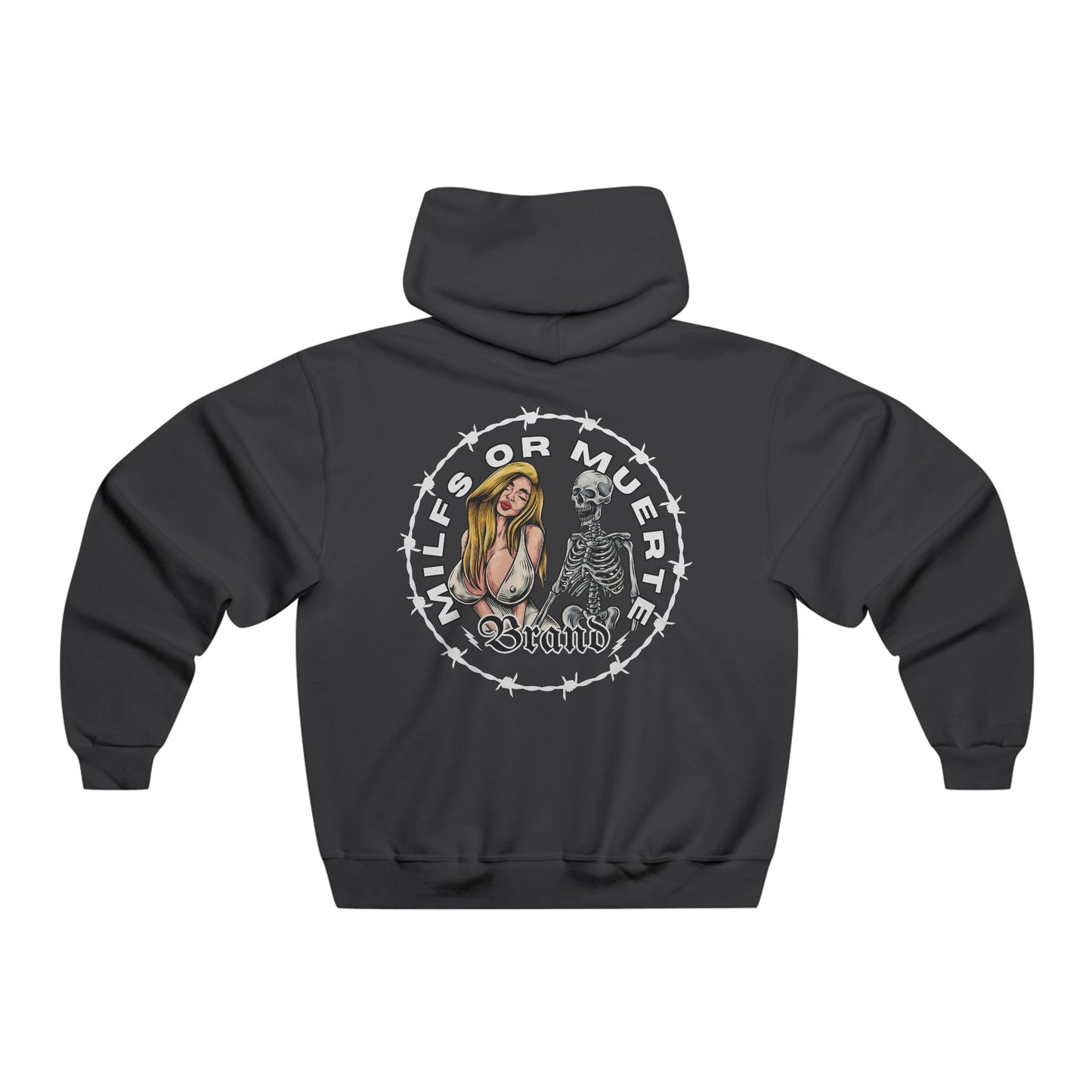 Men's NUBLEND® Hooded Sweatshirt By Milfs Or Muerte - Barbed wire Design