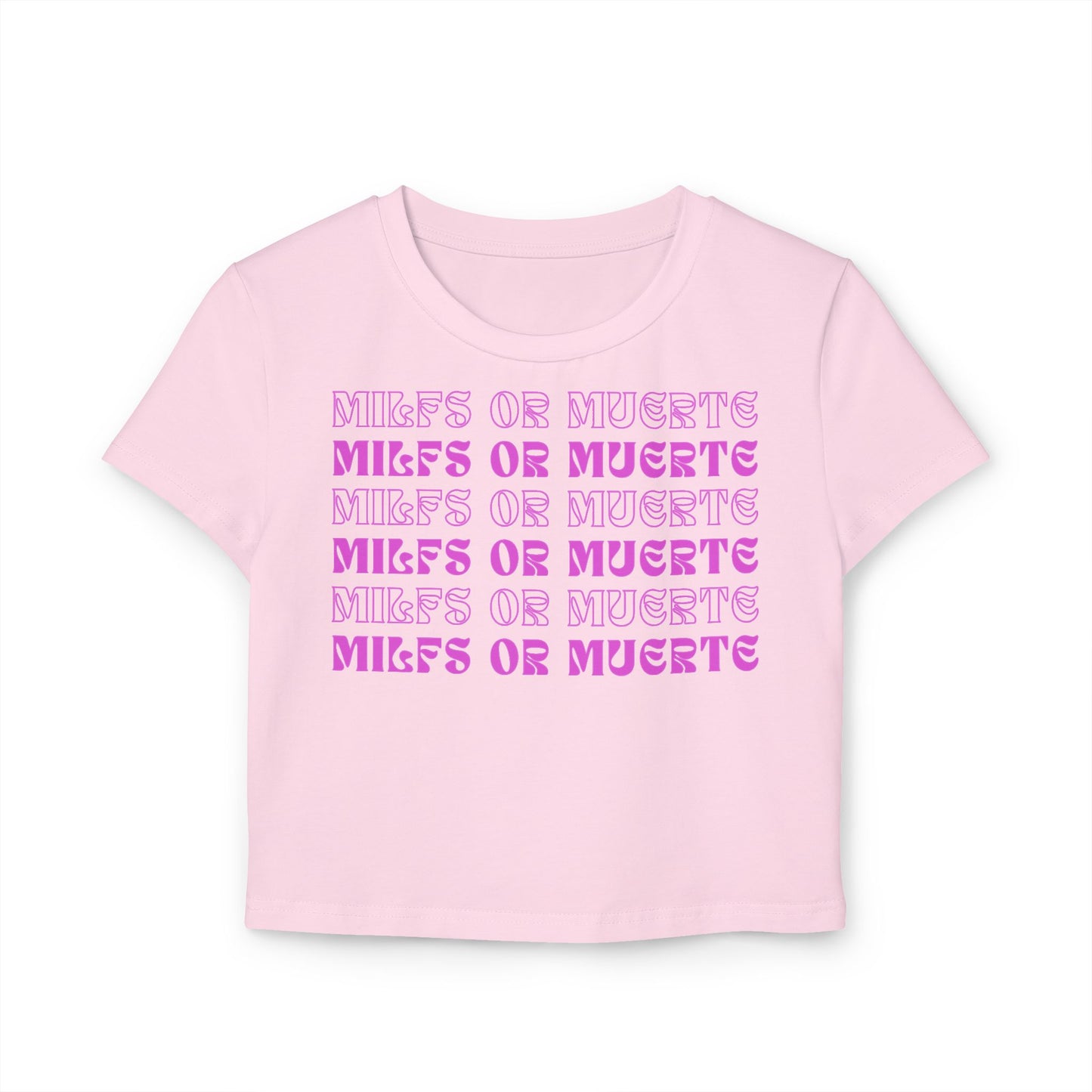 Women's silhouette Baby Tee By Milfs Or Muerte