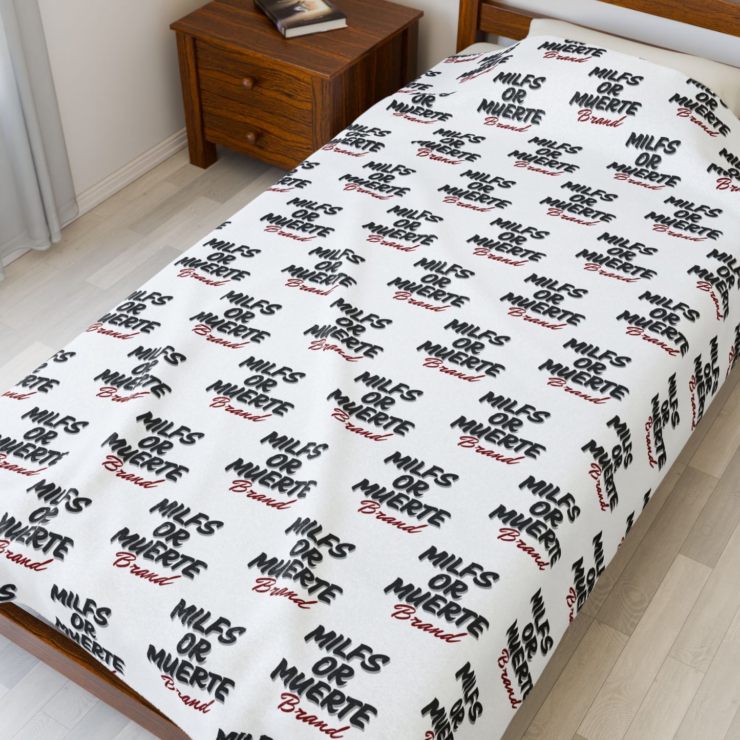 Milfs Or Muerte Red Print Plush Blanket