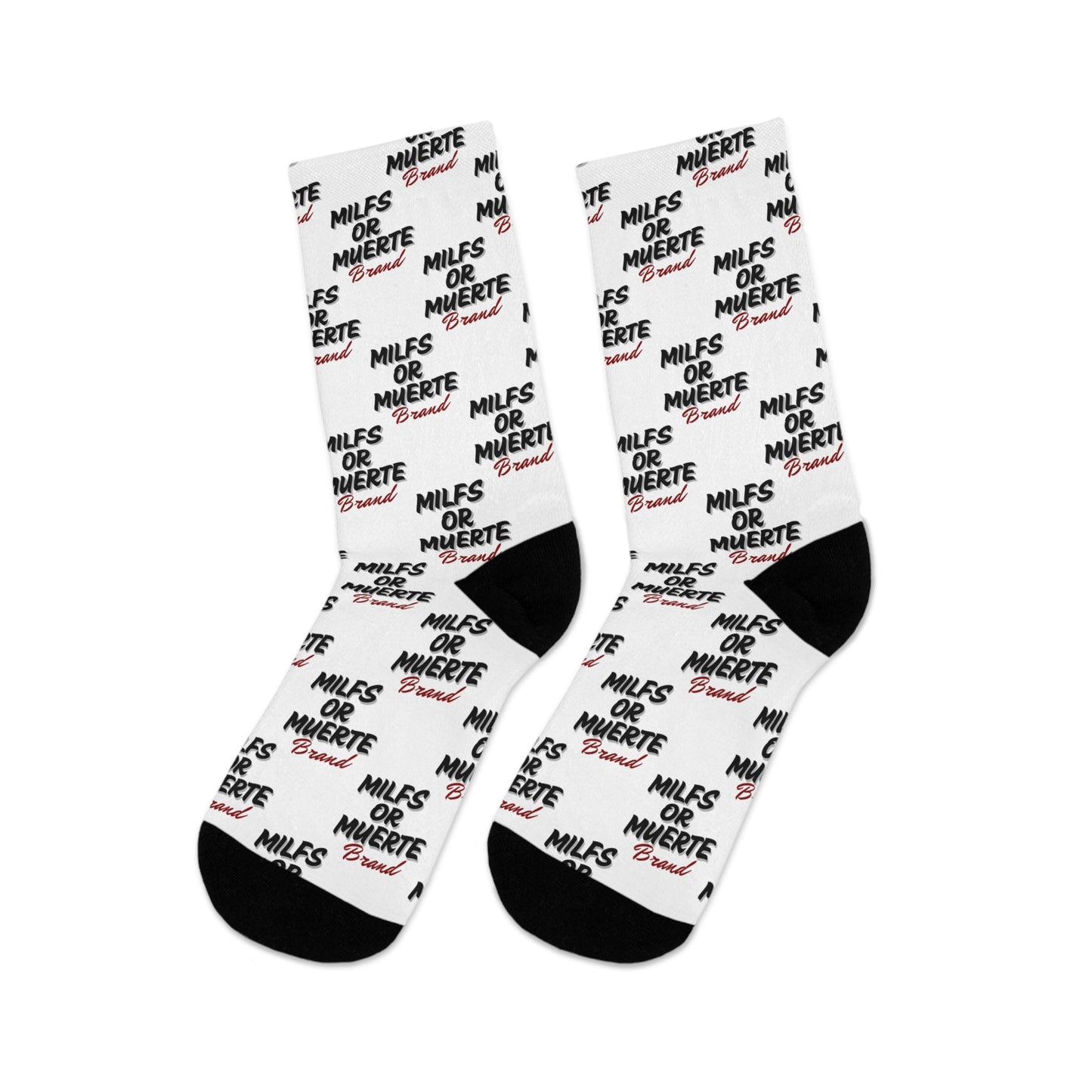 Milfs Or Muerte Red Print Socks