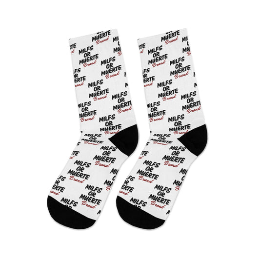Milfs Or Muerte Red Print Socks