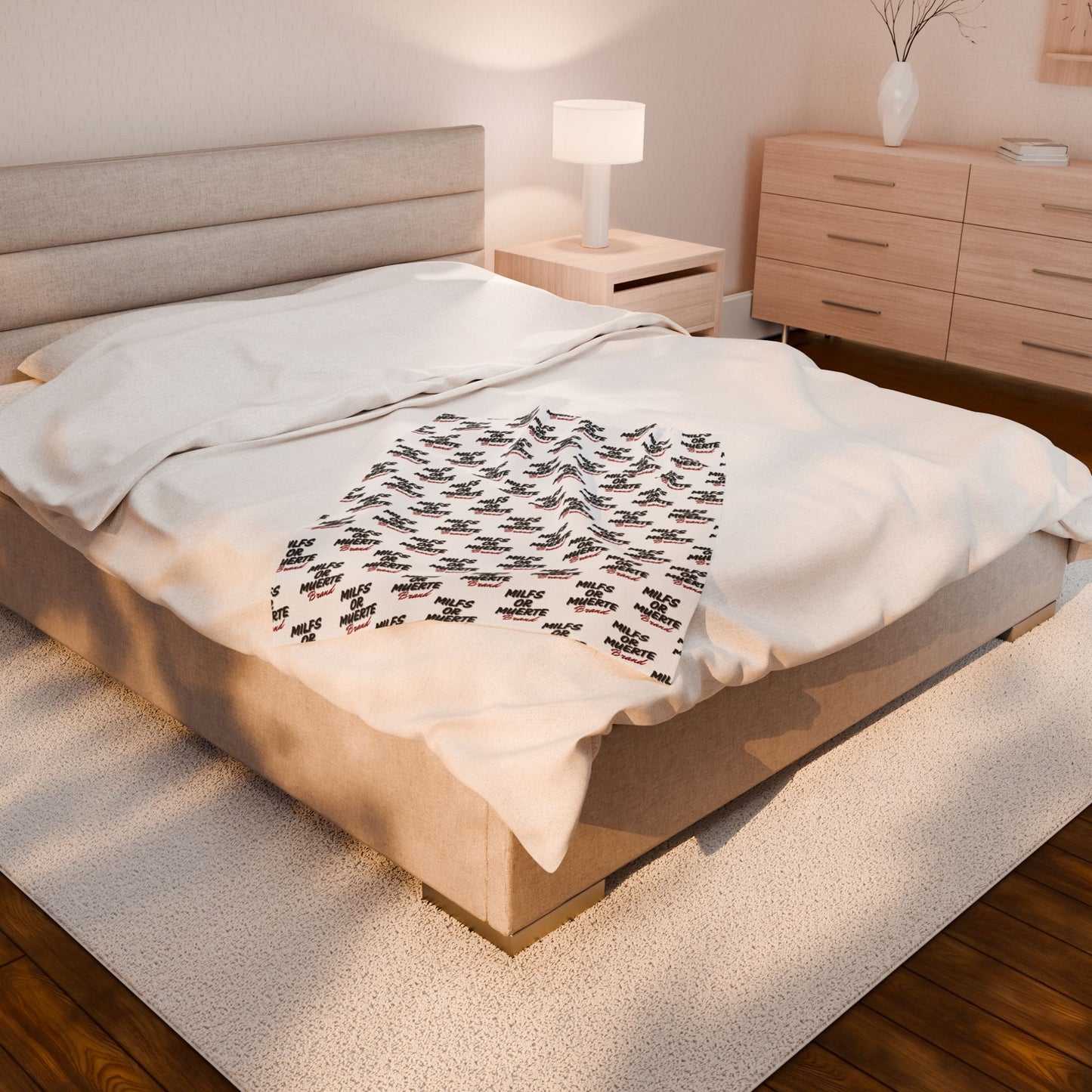 Milfs Or Muerte Red Print Plush Blanket
