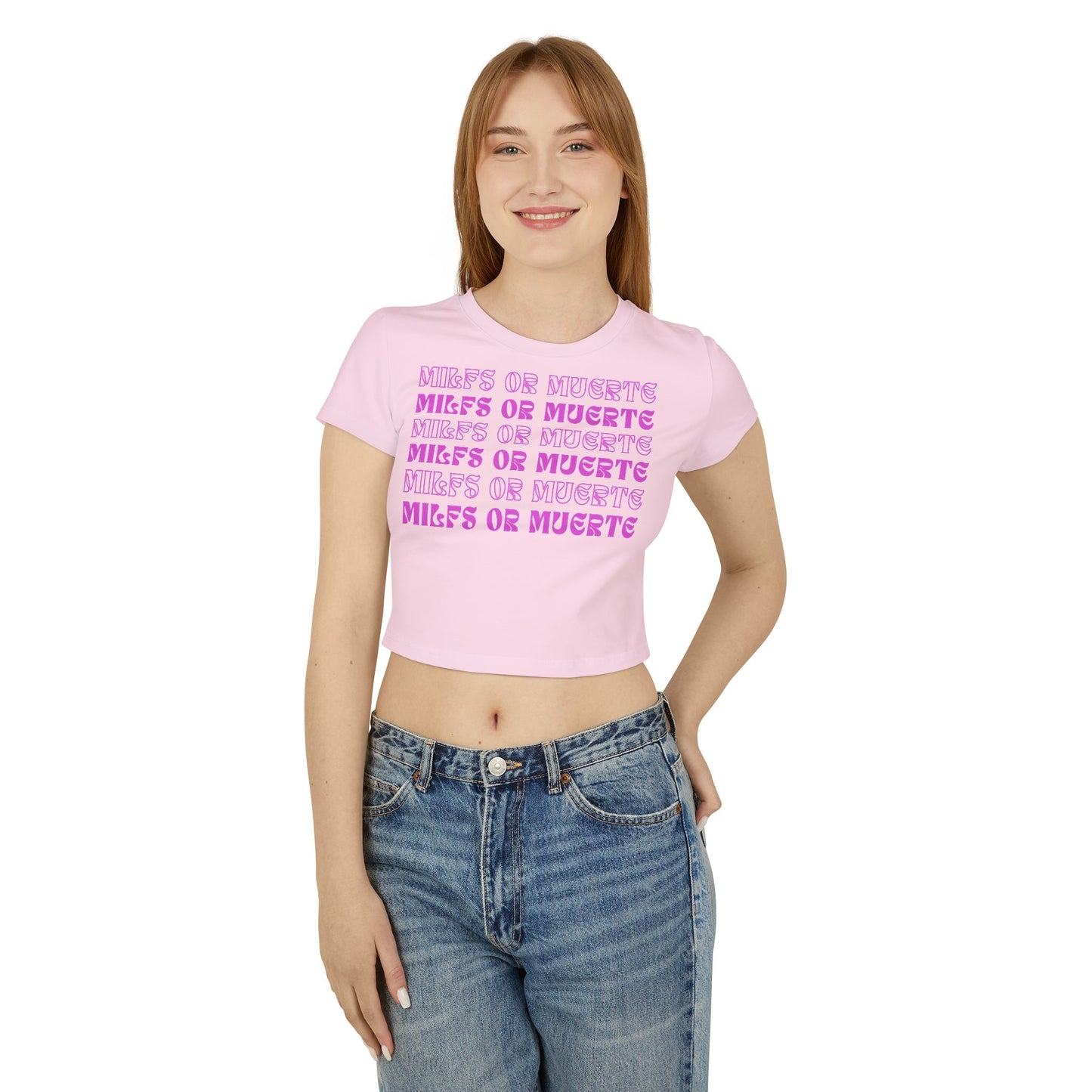 Women's silhouette Baby Tee By Milfs Or Muerte