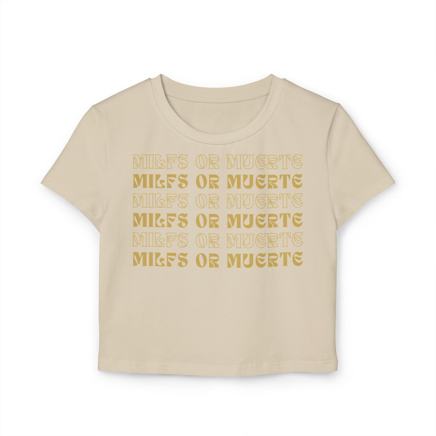 Women's silhouette Baby Tee By Milfs Or Muerte