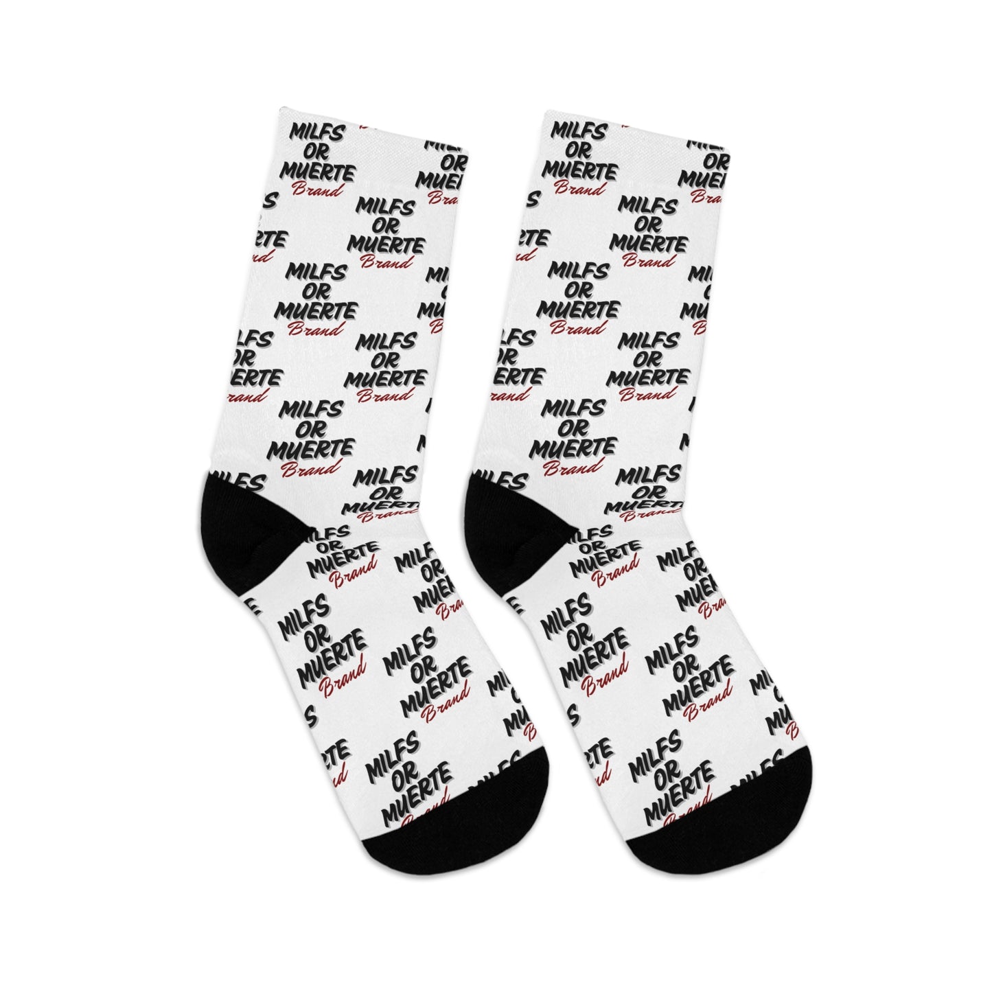 Milfs Or Muerte Red Print Socks