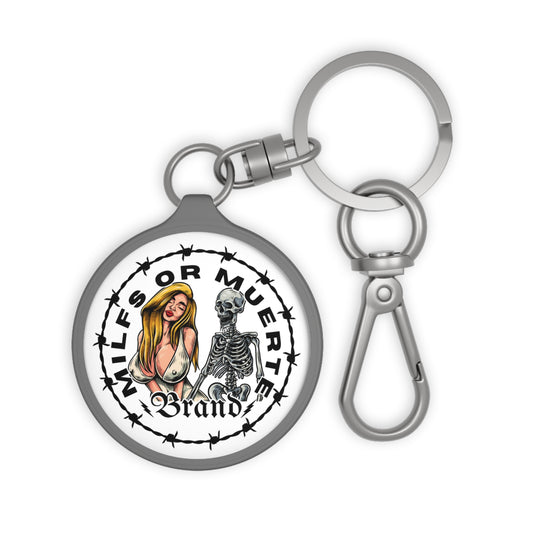 Milfs or Muerte Barbed wire Keyring Tag