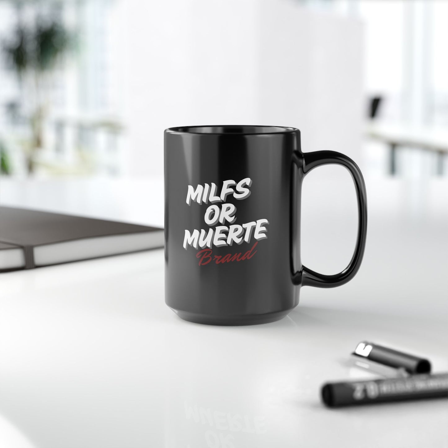 Milfs or Muerte Red Print Mug