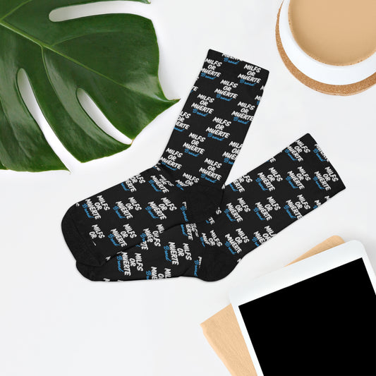 Milfs of Muerte Blue Print Socks