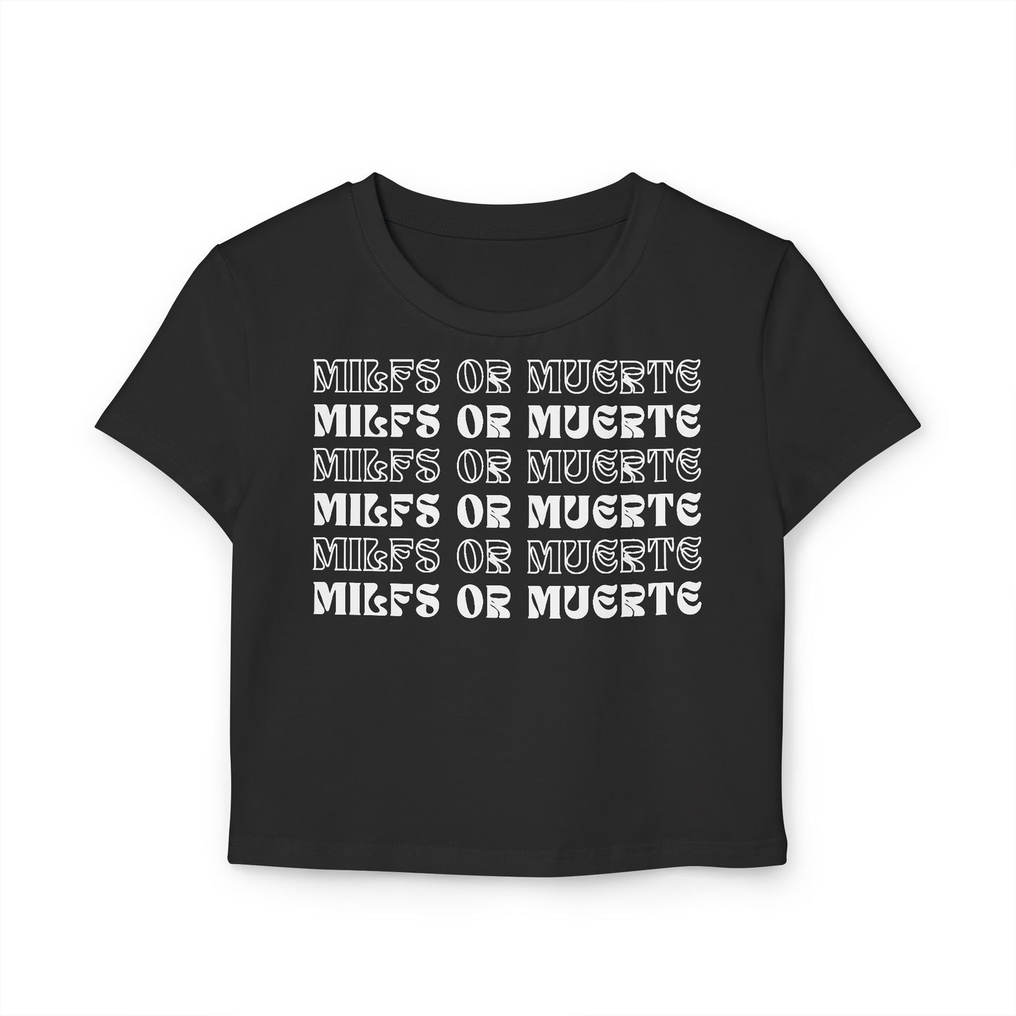 Women's silhouette Baby Tee By Milfs Or Muerte