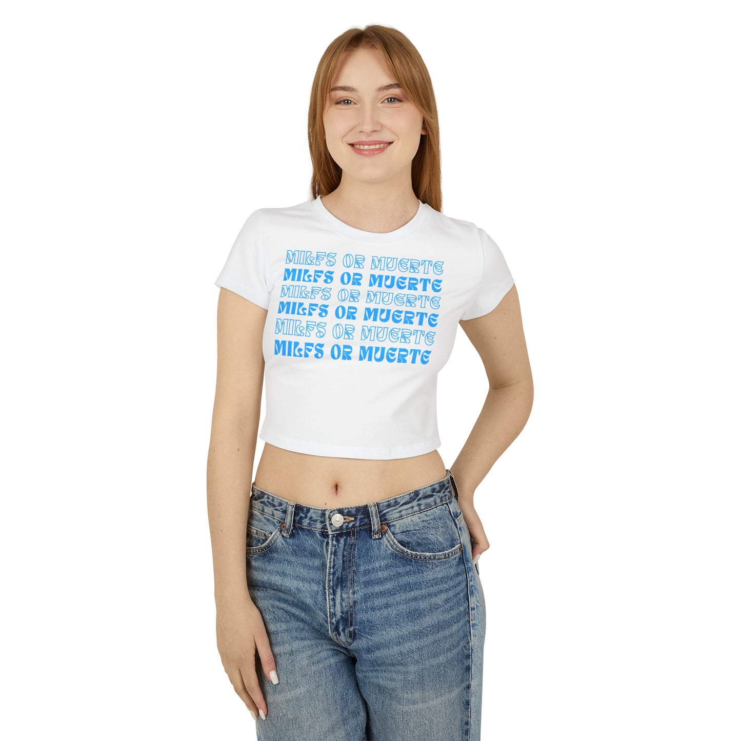 Women's silhouette Baby Tee By Milfs Or Muerte