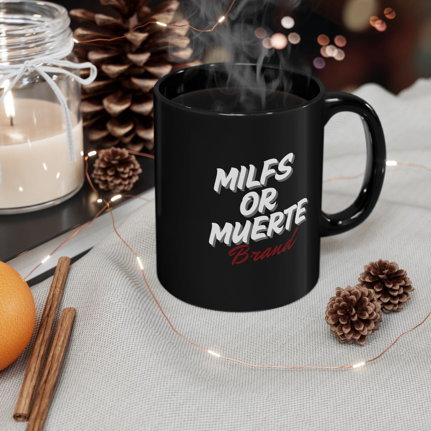 Milfs or Muerte Red Print Mug