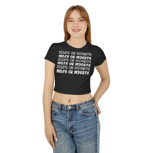 Women's silhouette Baby Tee By Milfs Or Muerte