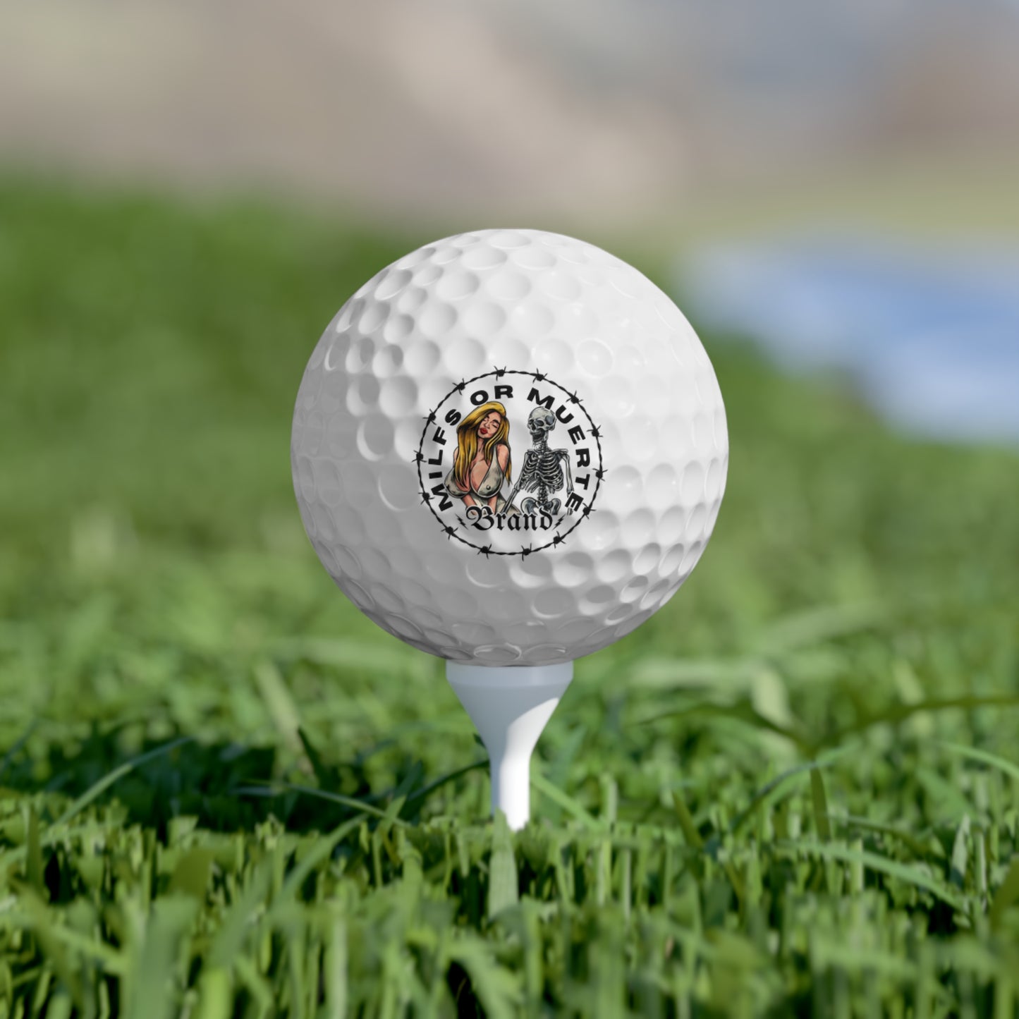 Milfs Or Muerte Barbed wire Design Golf Balls, 6pcs