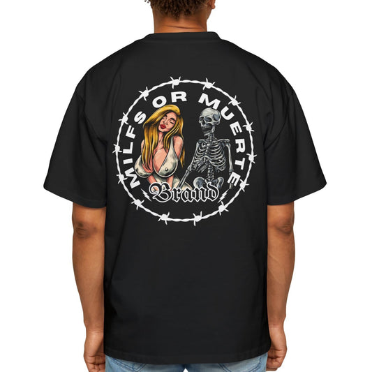 Barbed wire Design Heavy Oversized Tee By Milfs Or Muerte 1