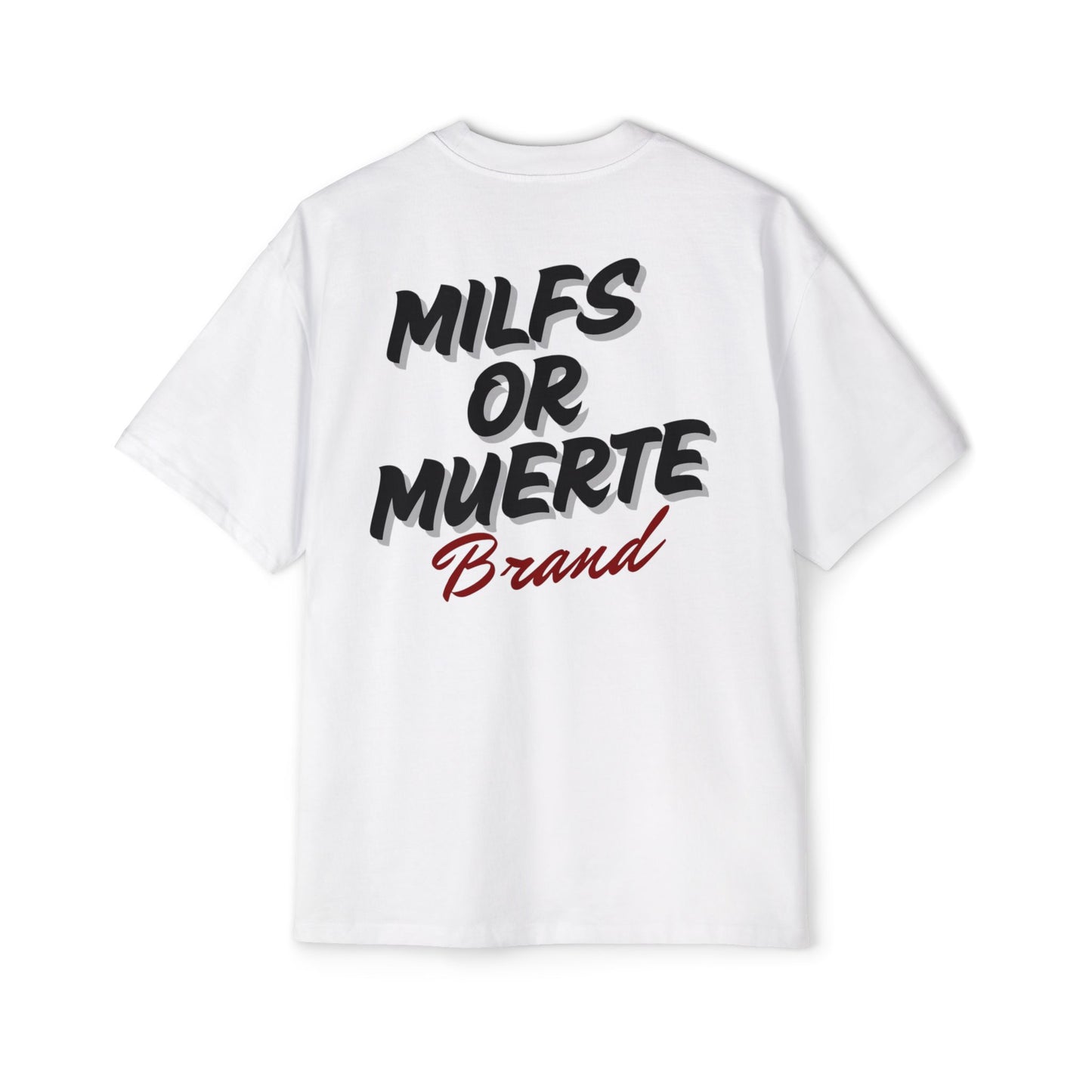 Men's Heavy Oversized Tee By Milfs Or Muerte -white 2
