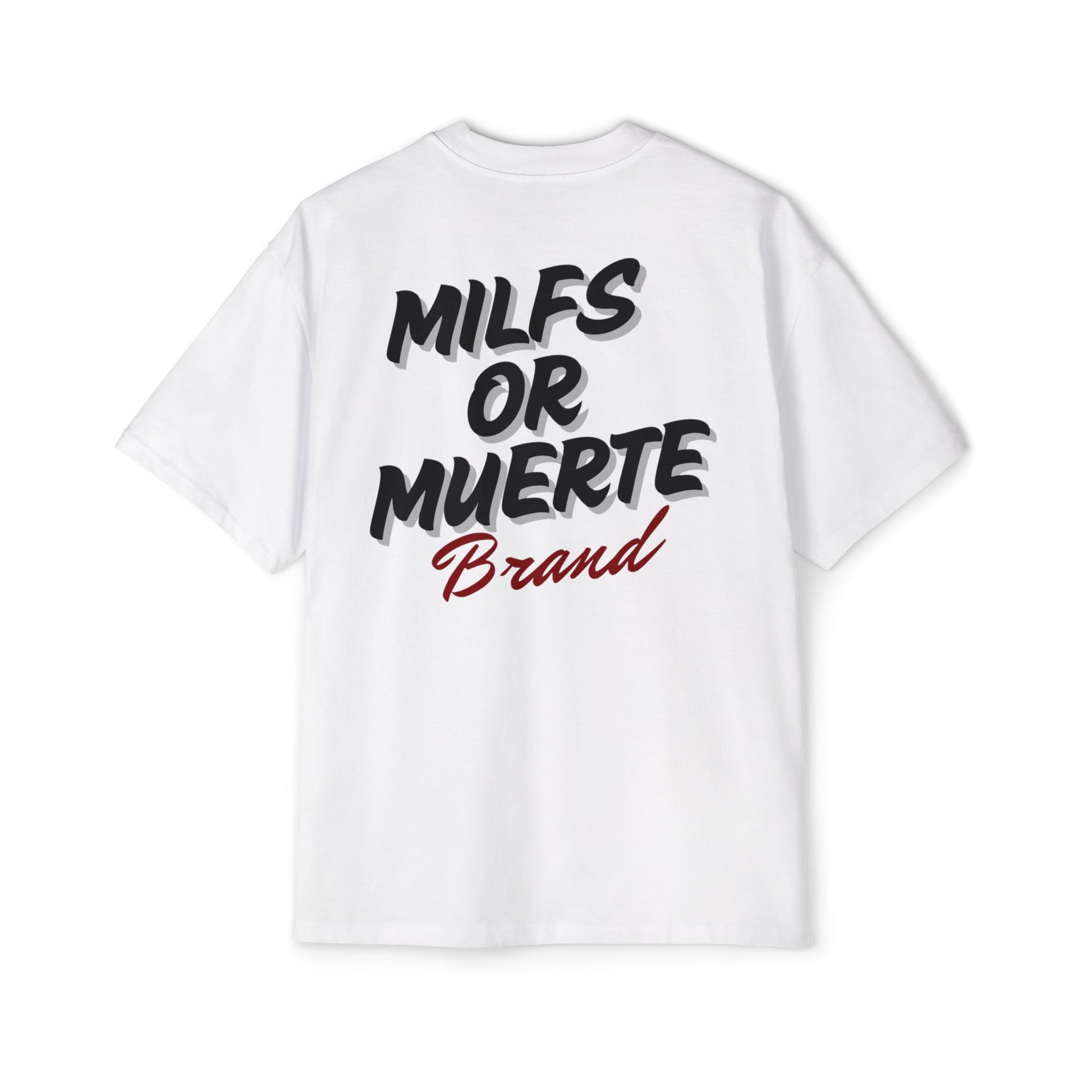 Men's Heavy Oversized Tee By Milfs Or Muerte -white 2