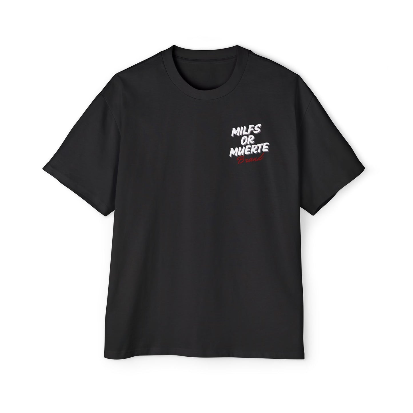 Men's Heavy Oversized Tee By Milfs Or Muerte -black