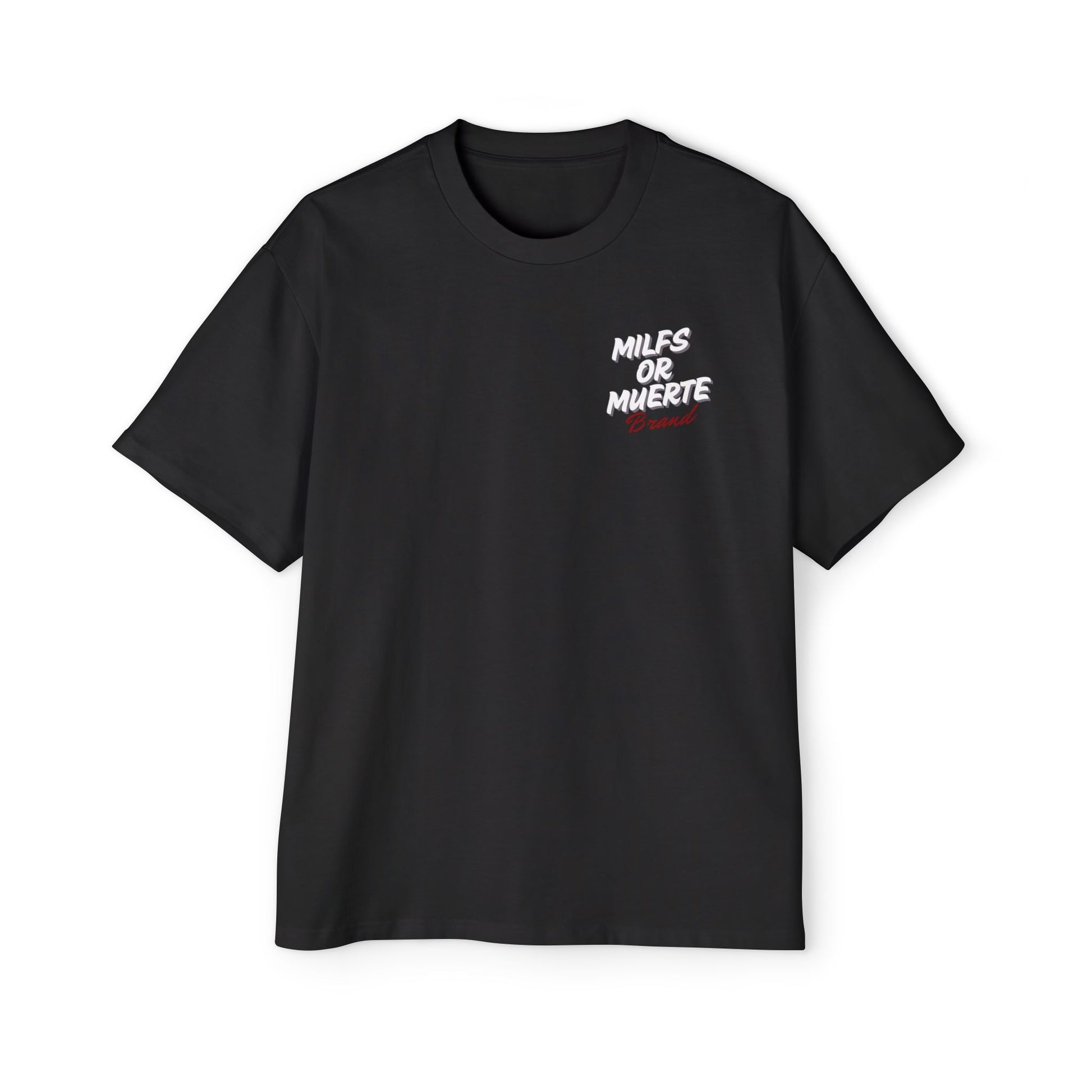 Men's Heavy Oversized Tee By Milfs Or Muerte -black