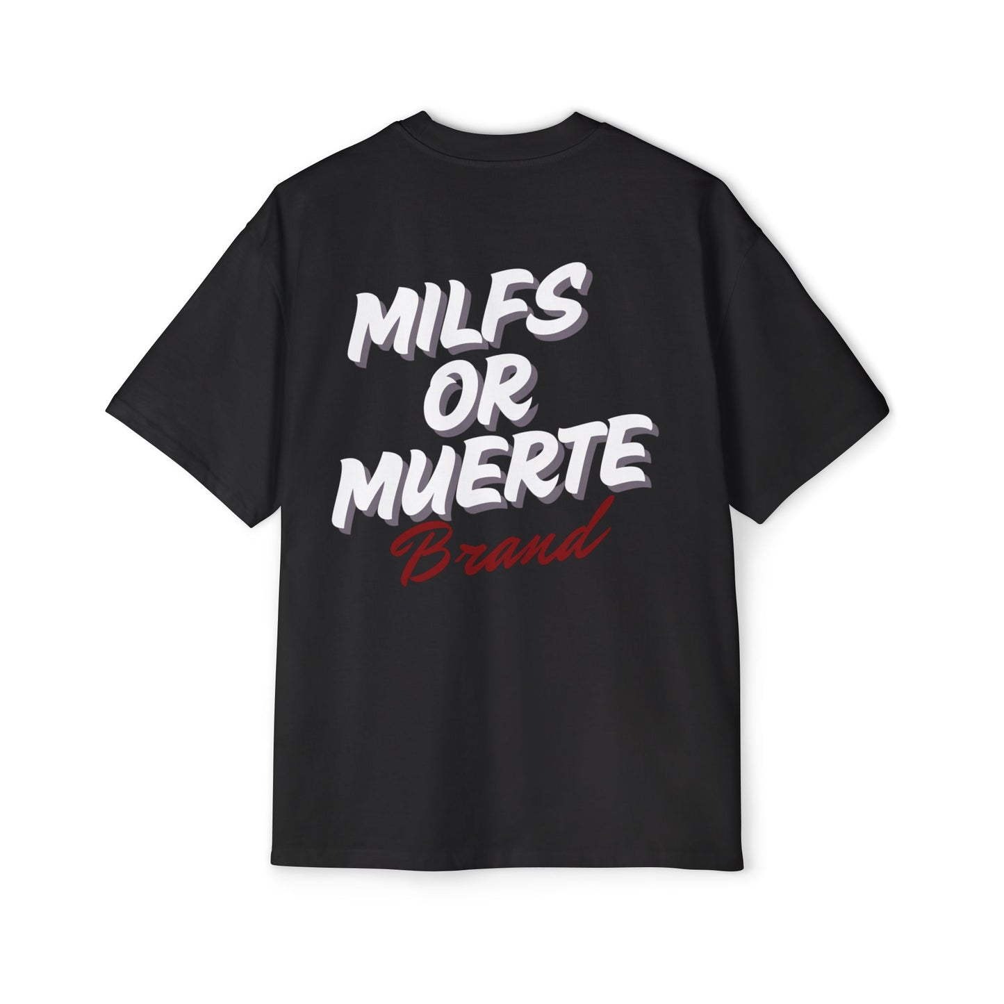 Men's Heavy Oversized Tee By Milfs Or Muerte -black 2