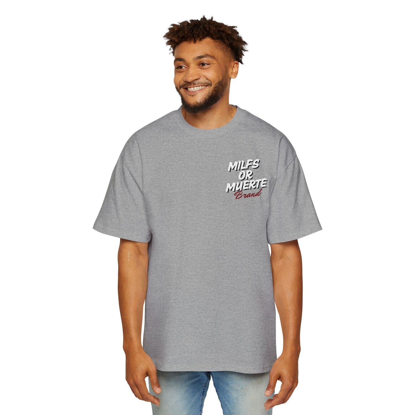 Men's Heavy Oversized Tee By Milfs Or Muerte -gray 3
