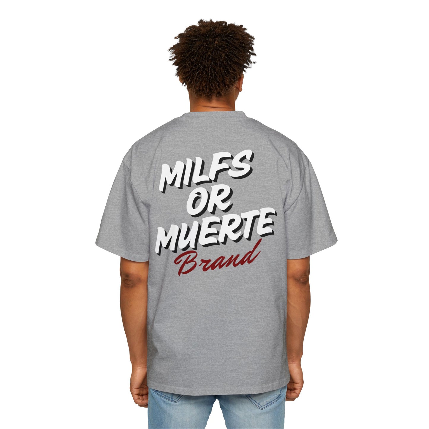 Men's Heavy Oversized Tee By Milfs Or Muerte -gray 4