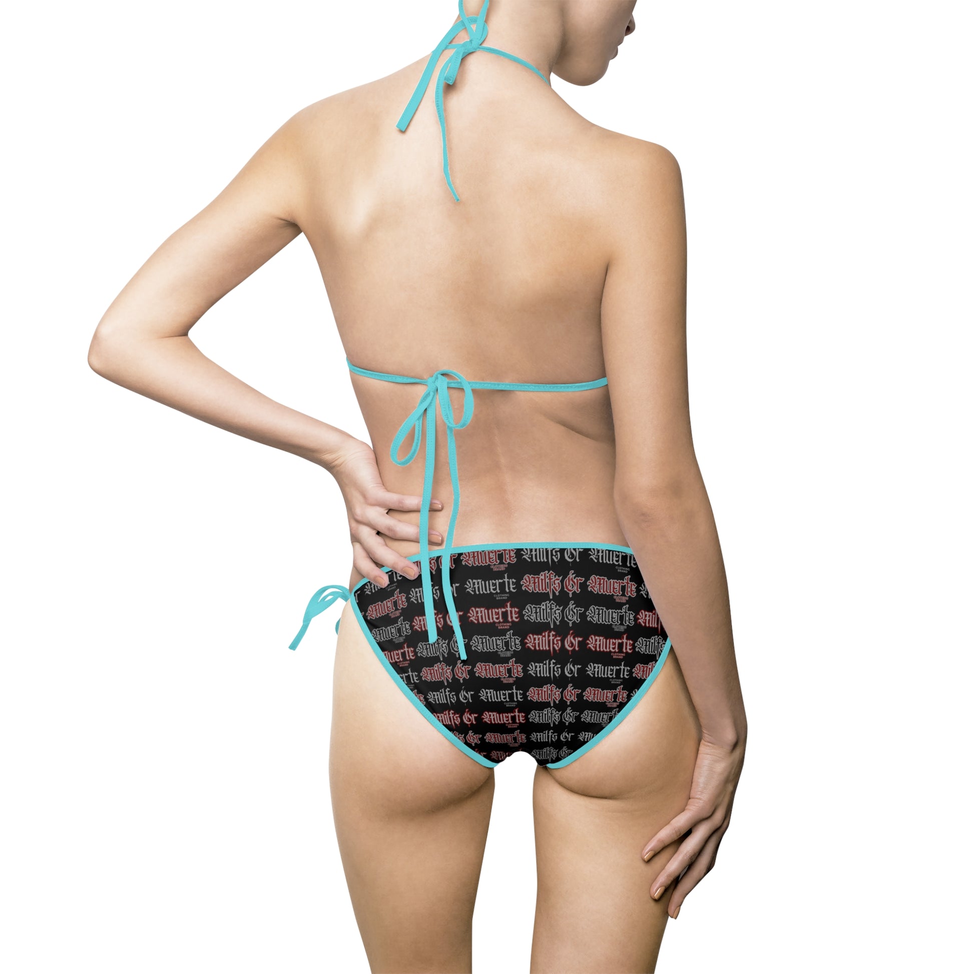Back side of Turquoise lined Bikini