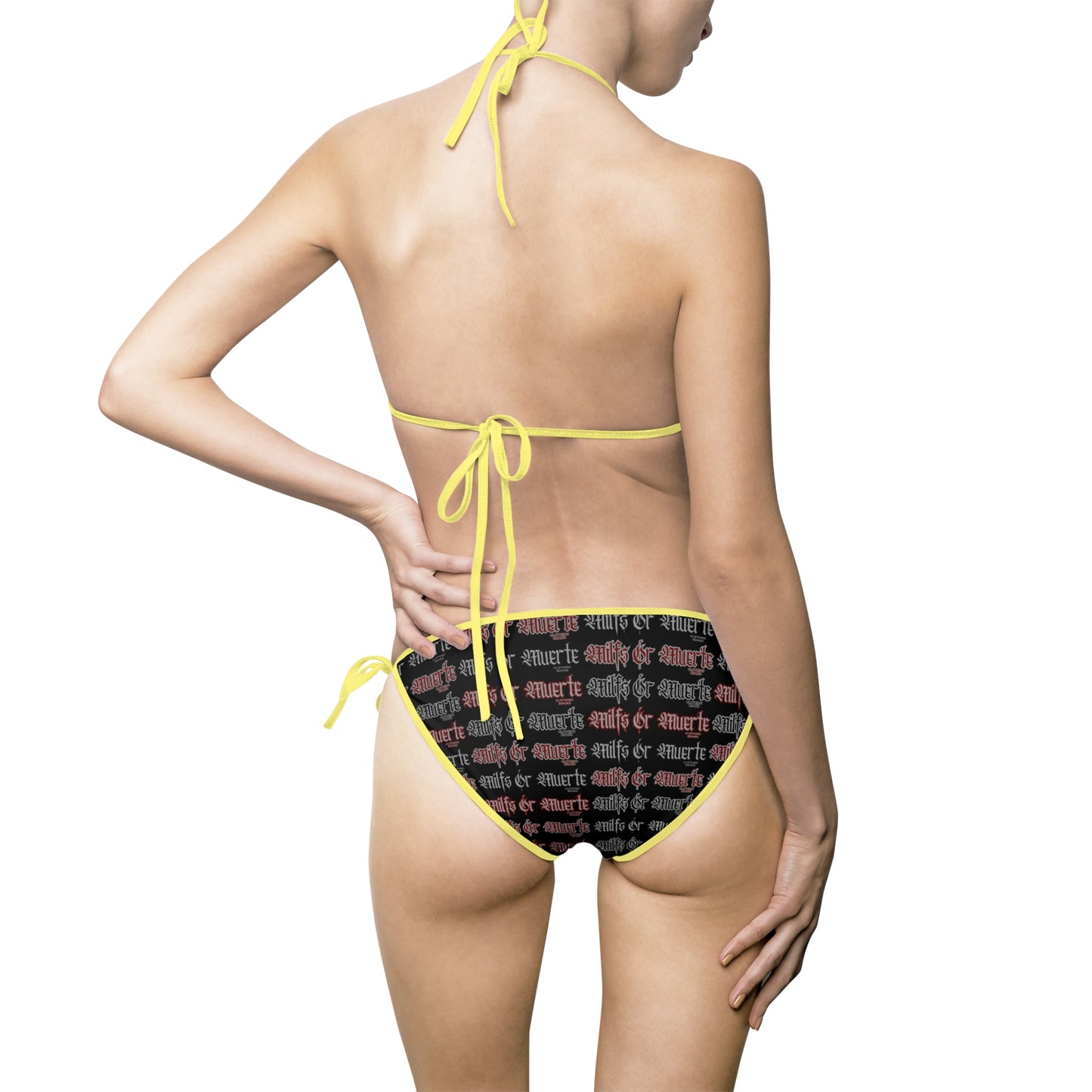 Back side of Yellow lined Bikini