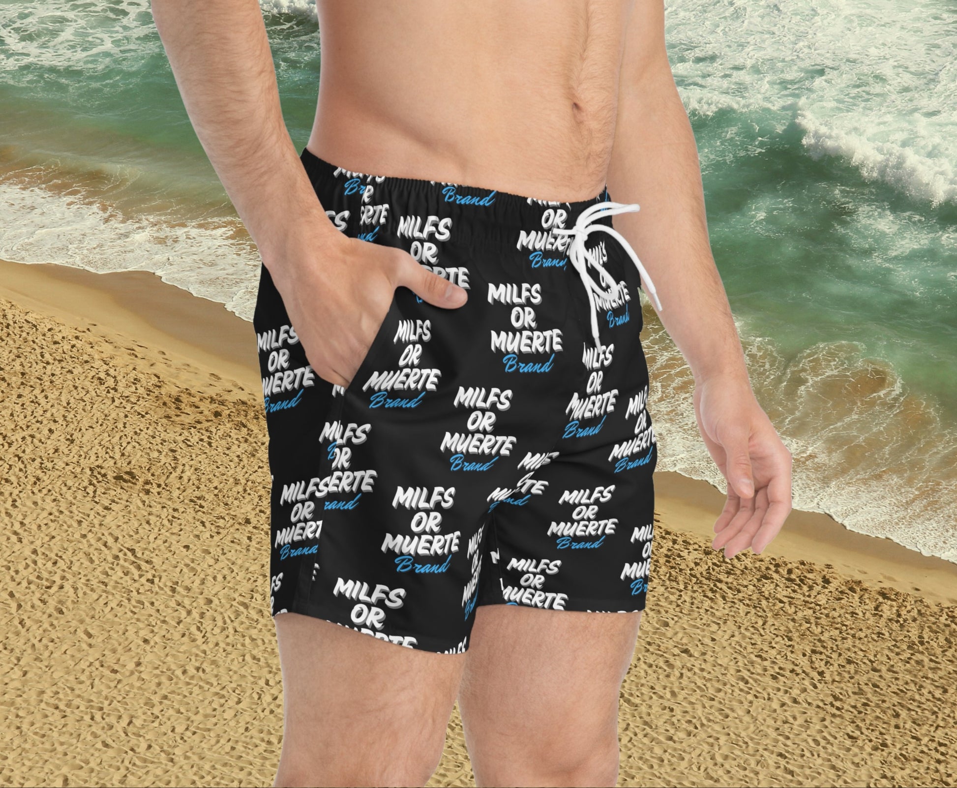 Milfs Or Muerte Mens Blue Swim trunks 2