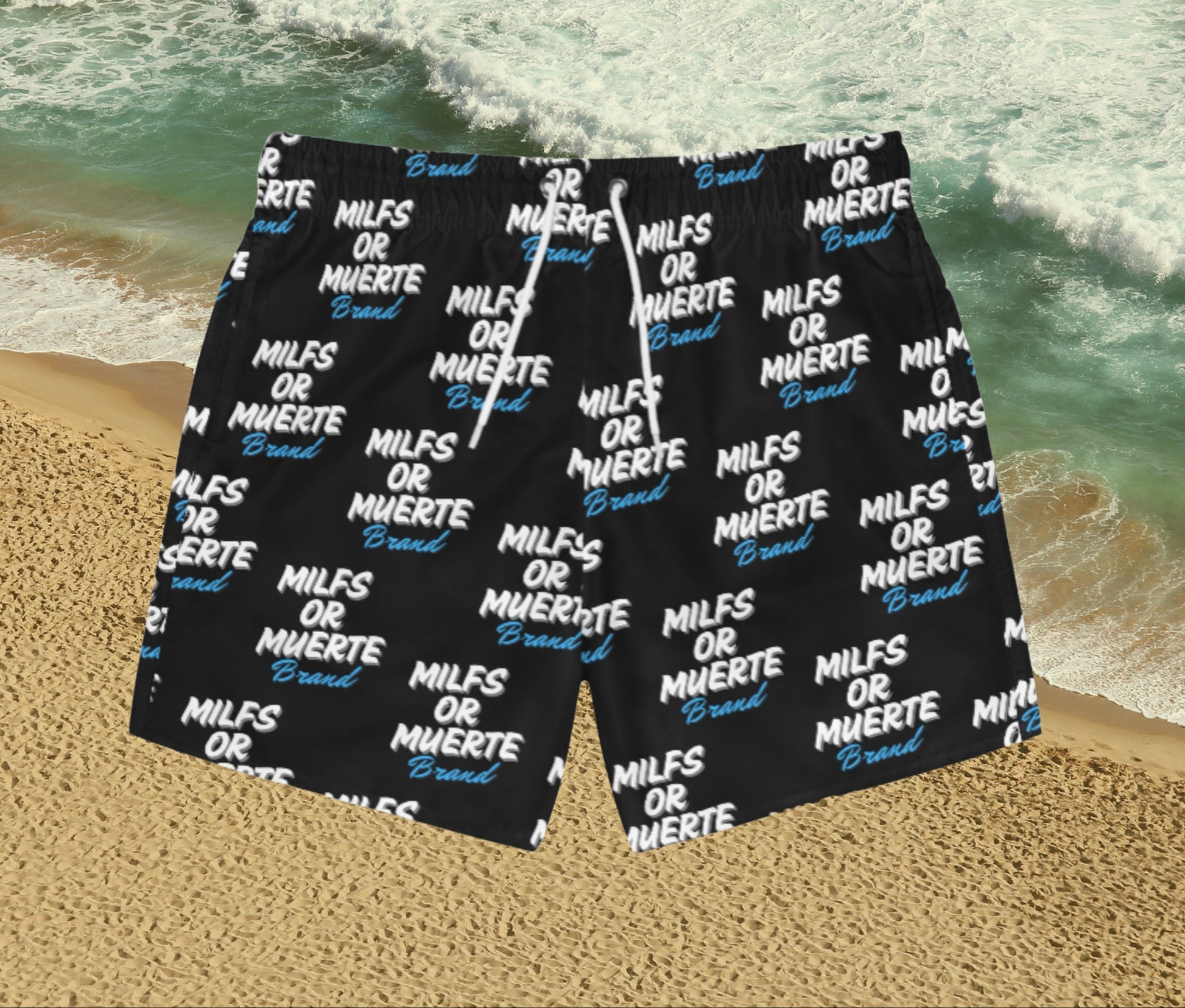 Milfs Or Muerte Mens Blue Swim trunks 3