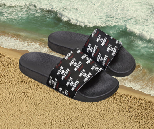Milfs Or Muerte Red Print Removable Strap Sandals (Unisex)